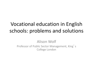 Vocational education in English schools: problems and solutions