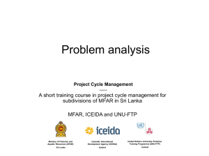 Project Cycle Management - United Nations University Fisheries