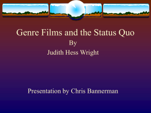 Genre Films and the Status Quo - Caroline JS (Kay) Picart Homepage
