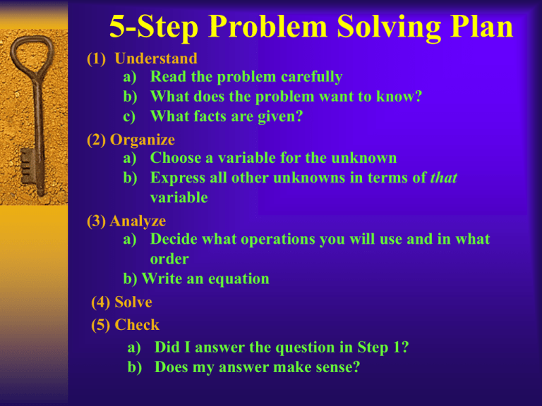 problem solving and planning