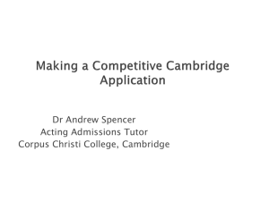 Making a Competitive Cambridge Application