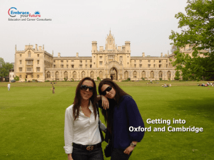Getting into Oxford and Cambridge - Embrace your Future