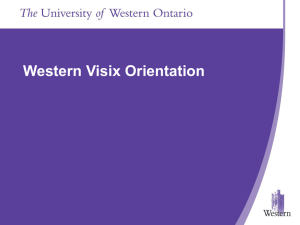 Presentation Title Goes In Here Western Visix Orientation