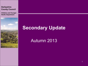 Secondary Update - Derbyshire County Council