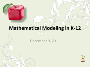 Mathematical Modeling in Elementary School