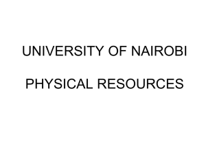 UNIVERSITY OF NAIROBI PHYSICAL RESOURCES
