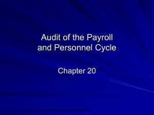 Audit of the Payroll and Personnel Cycle