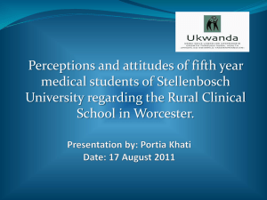 Title: Perceptions and attitudes of fifth year medical students of
