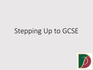 Stepping up to GCSE - Parents` Evening Notes