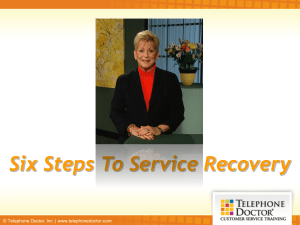 summary of six steps to service recovery