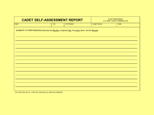 cadet self-assessment report
