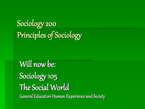 Sociology 200 Principles of Sociology