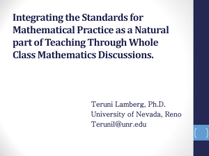 Whole class discussion - Nevada Mathematics Project