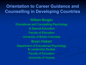Orientation to Career Guidance and Counselling in Developing