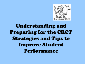 Preparing for the CRCT - Cobb County School District