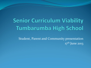 Parent Presentation - Tumbarumba High School