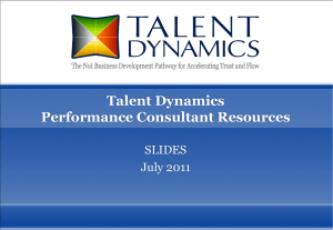 Talent Dynamics Performance Consultant Training