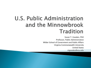 U.S. Public Administration and the Minnowbrook Tradition