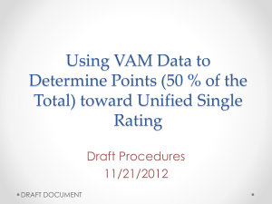 Procedures for Using VAM Data to Determine Points toward Unified