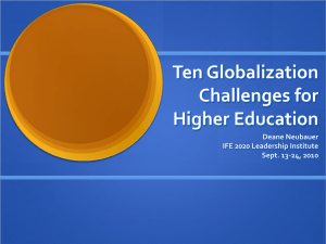 Ten Globalization Challenges for Higher Education - East