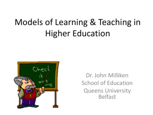 Issues in Teaching and Learning in Higher Education