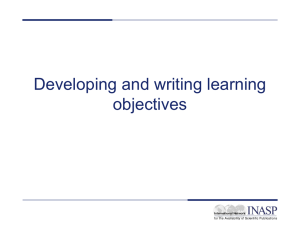 Developing and writing learning objectives