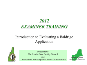ExaminerTrng Part 2-2012 - Granite State Quality Council