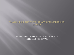 THABO MBEKI AFRICAN LEADERSHIP INSTITUTE