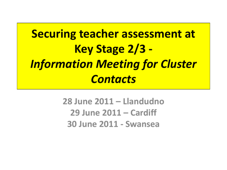 Securing Teacher Assessment At Key Stage 2 3 Information