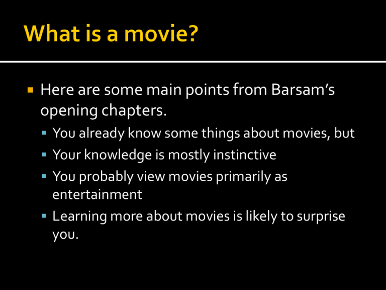 how to do a presentation about a movie