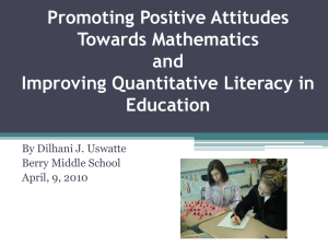 Promoting Positive Attitudes Towards Mathematics and Improving