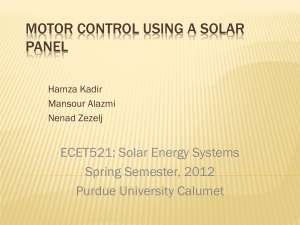Motor Control Using a Solar Panel
