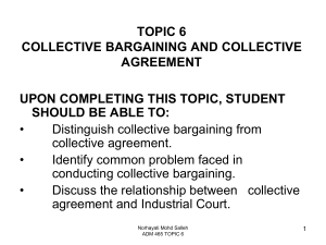 TOPIC 6 ADS 465 Collective Bargaining