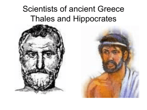 Scientists of ancient Greece Thales and Hippocrates