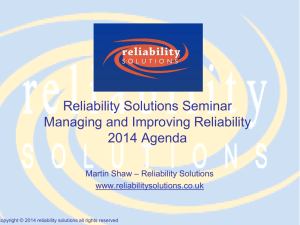 Slide 1 - Reliability Solutions