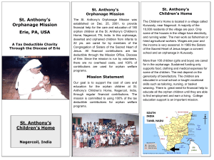 PowerPoint Presentation - St. Antony`s Children`s Home Mission