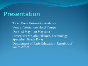 South Africa Panel Presentation