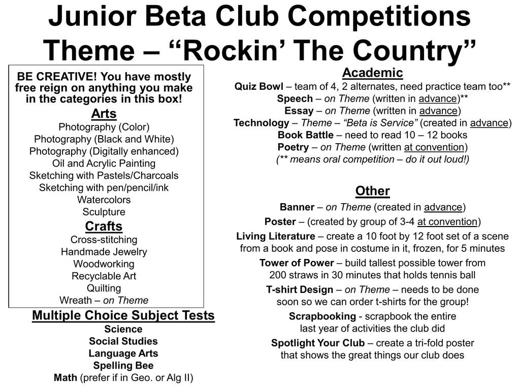 Junior Beta Club Essay