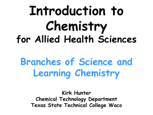 1.10 Branches of Science and Learning Chemistry