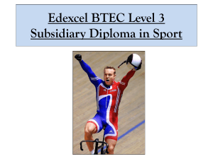 Edexcel BTEC Level 3 Subsidiary Diploma in Sport