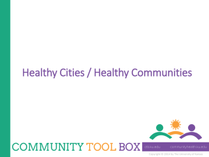 Healthy Communities - The University of Kansas