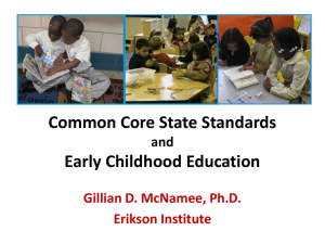 Common Core standards and Early Childhood