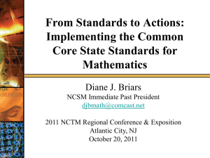 Implementing the Common Core State Standards for