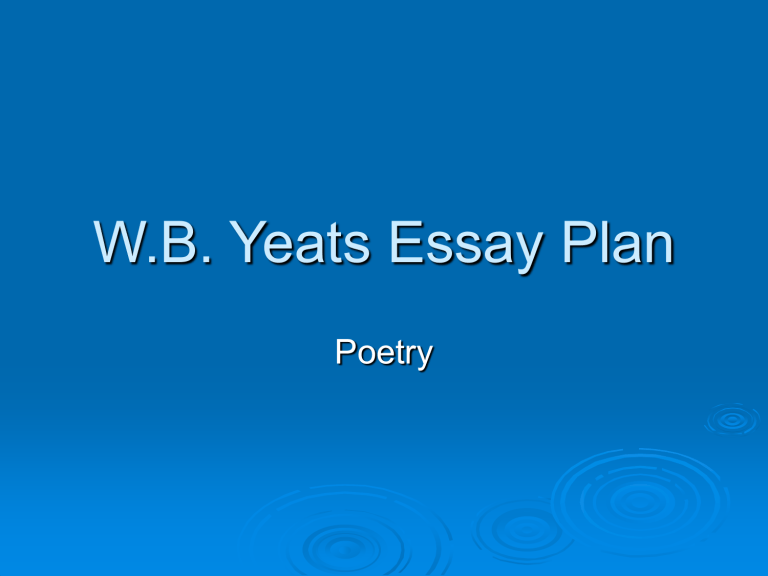 sample essay yeats