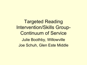 Targeted Reading Intervention/Skills Group