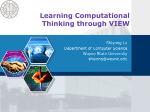 Learning Computational Thinking through VIEW