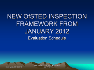 OfSTED Inspection Framework from January 2012