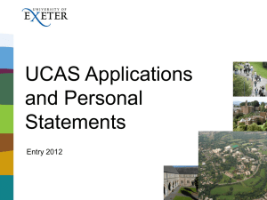 UCAS and Personal Statements presentation