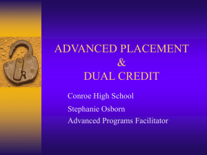 ADVANCED PLACEMENT & DUAL CREDIT