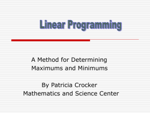 Linear Programming Power Point presentation
